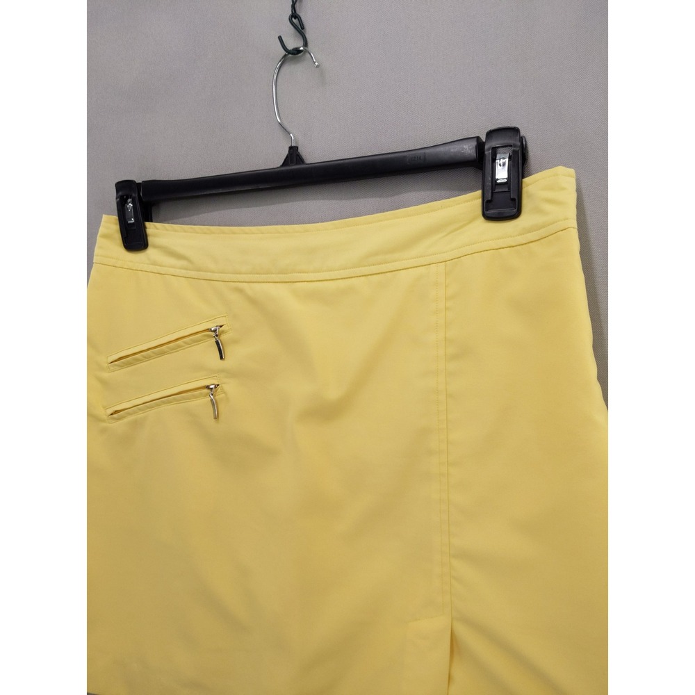 Izod Skort Women 8 Yellow XFG Cool FX Golf Tennis Active Athletic Zipper Pockets - Picture 2 of 10